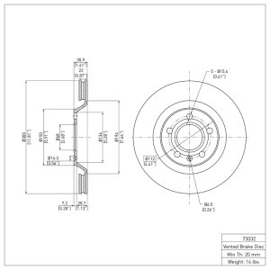 Audi S4 Brake Rotor (1) - Rear - R1 Concepts - Plain - `04-`09